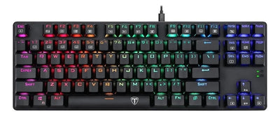 Teclado T-Dagger Bora QWERTY T-Dagger Red español color negro con luz RGB