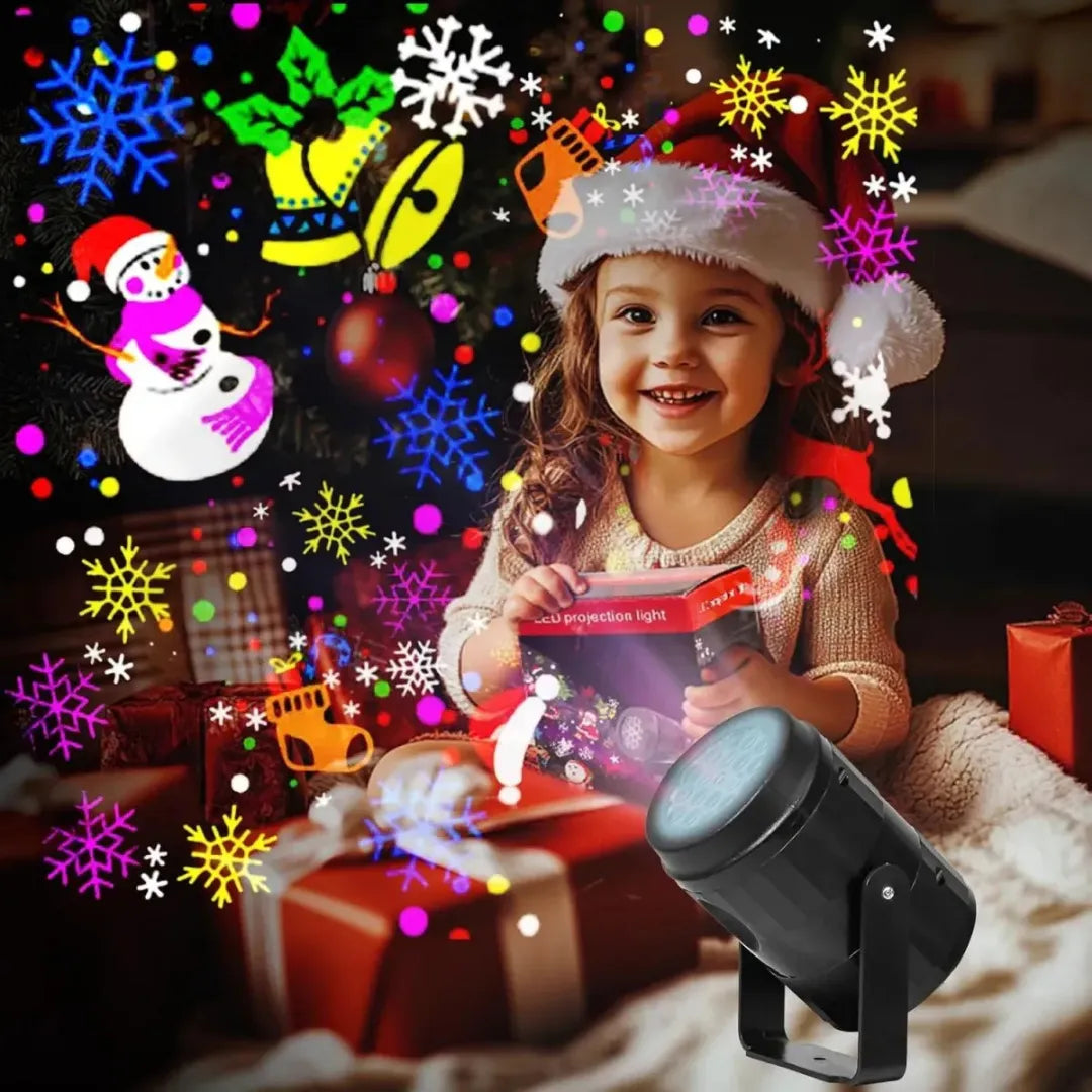 Luces De Proyector Navidad Decoración Giratoria 16 Patrones Multicolor