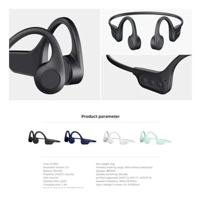 Audífonos De Conducción Osea Bluetooth 5.3 Ipx5 Havit E531bt Negro