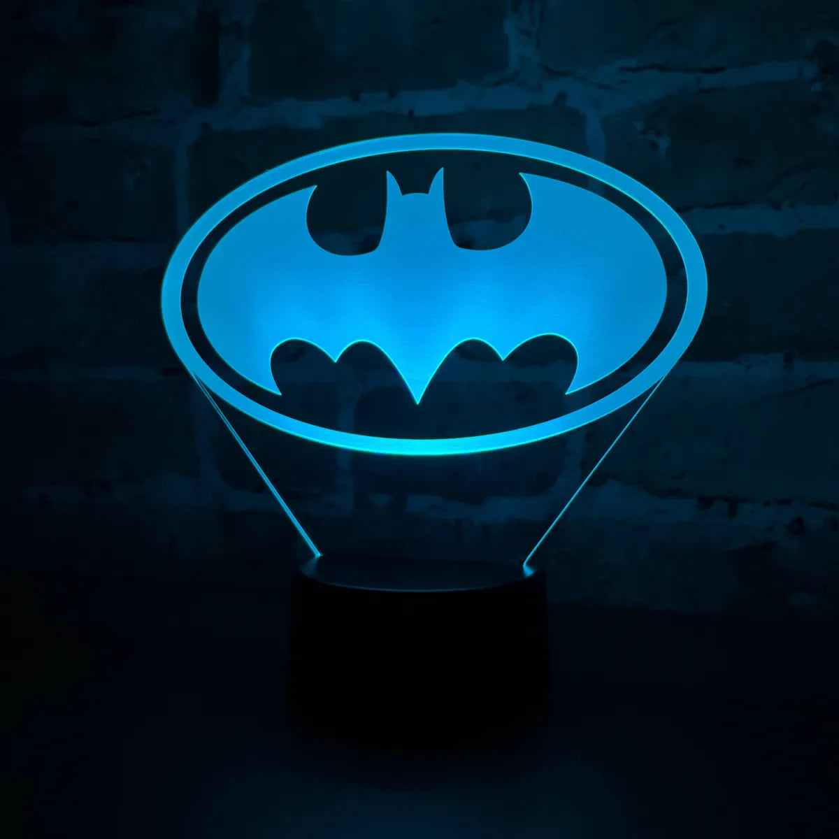Lámpara De Noche Led Logo Batman Holograma Decoración Regalo Negra