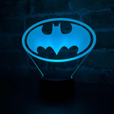 Lámpara De Noche Led Logo Batman Holograma Decoración Regalo Negra