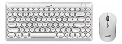 Combo Genius Teclado Y Mouse Q8000 Inalámbrico Tkl Mouse Blanco Teclado Blanco