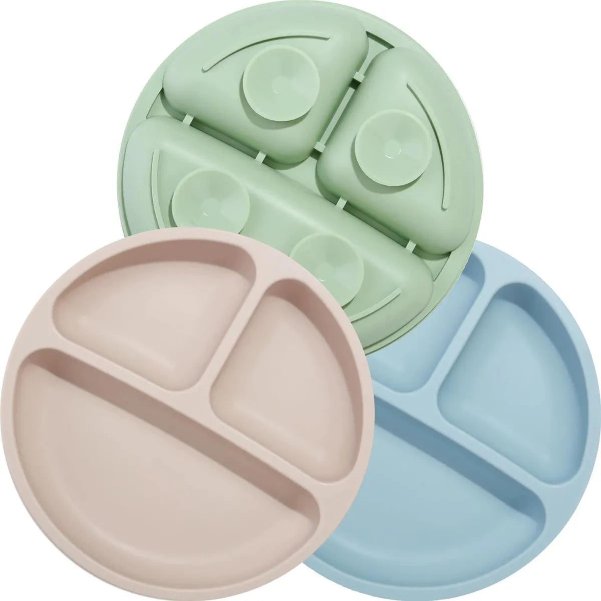 Platos De Silicona Irrompibles Para Bebés 3 Piezas