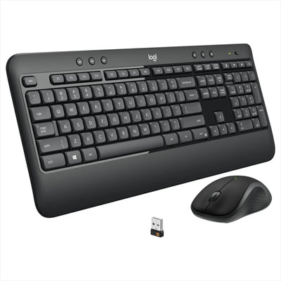 Kit de teclado y mouse inalámbrico Logitech MK540 Español de color negro