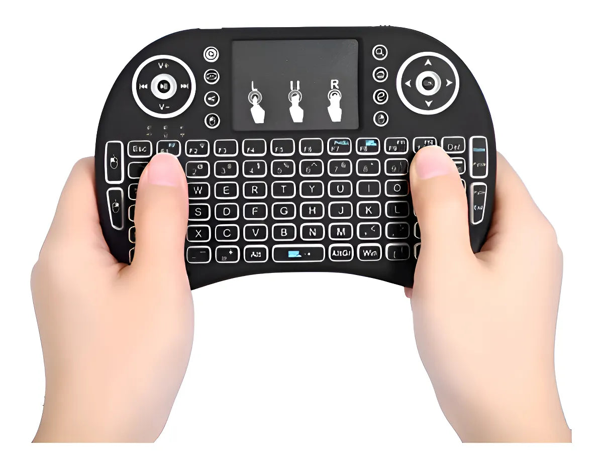 Mini Teclado Inalámbrico Airmouse Android Smart Tv Iluminado Mouse Color Teclado Black