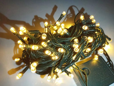 Serie Navideña Luz Led Calida X200 Luces Cable Verde Paq. X2