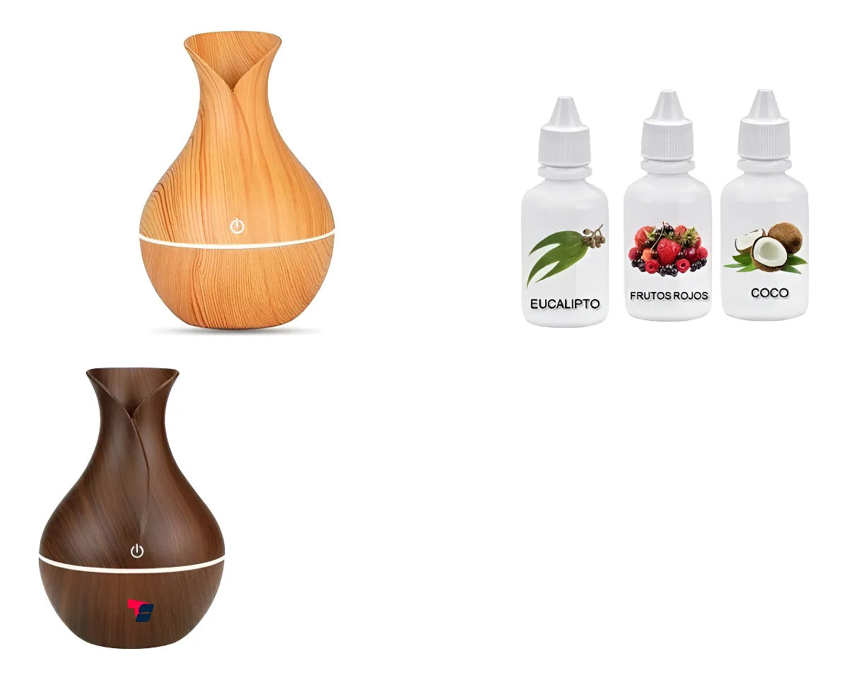 Humidificador Difusor Aromas Atomizador Led + Esencia Surtido