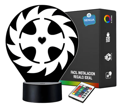 Lámpara De Noche Led Cruz Orlada Holograma Decoración Regalo Negra
