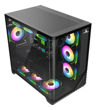 Gabinete Gamer Iceberg Crystal Wave L 7 Fans Negro