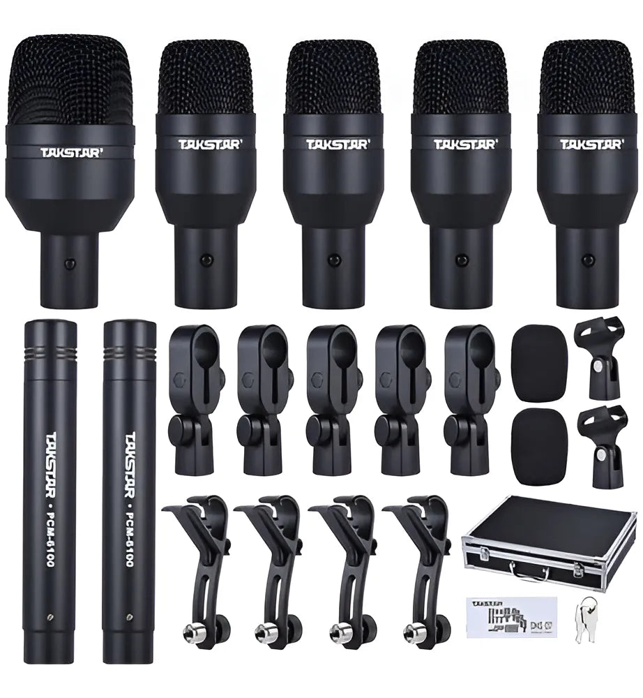 Kit de micrófono con batería Takstar Dmsd7 con funda superior, color negro