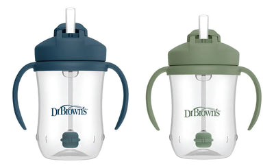 Vaso Entrenador Pitillo Dr. Brown's 9 Onz X2 Niño Verde Y Azul