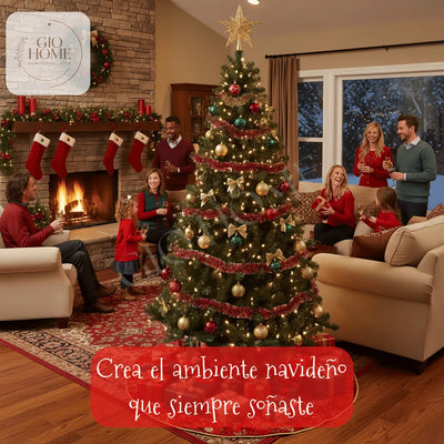 Arbol De Navidad Arizona 1.80m 736 Puntas Gio Home Pino Navideño Look Natural Base Metalica Artificial Para Decoracion Con Bolas Adornos Extension Cintas Bombillos Botas Campanas Luces Estrella Noel