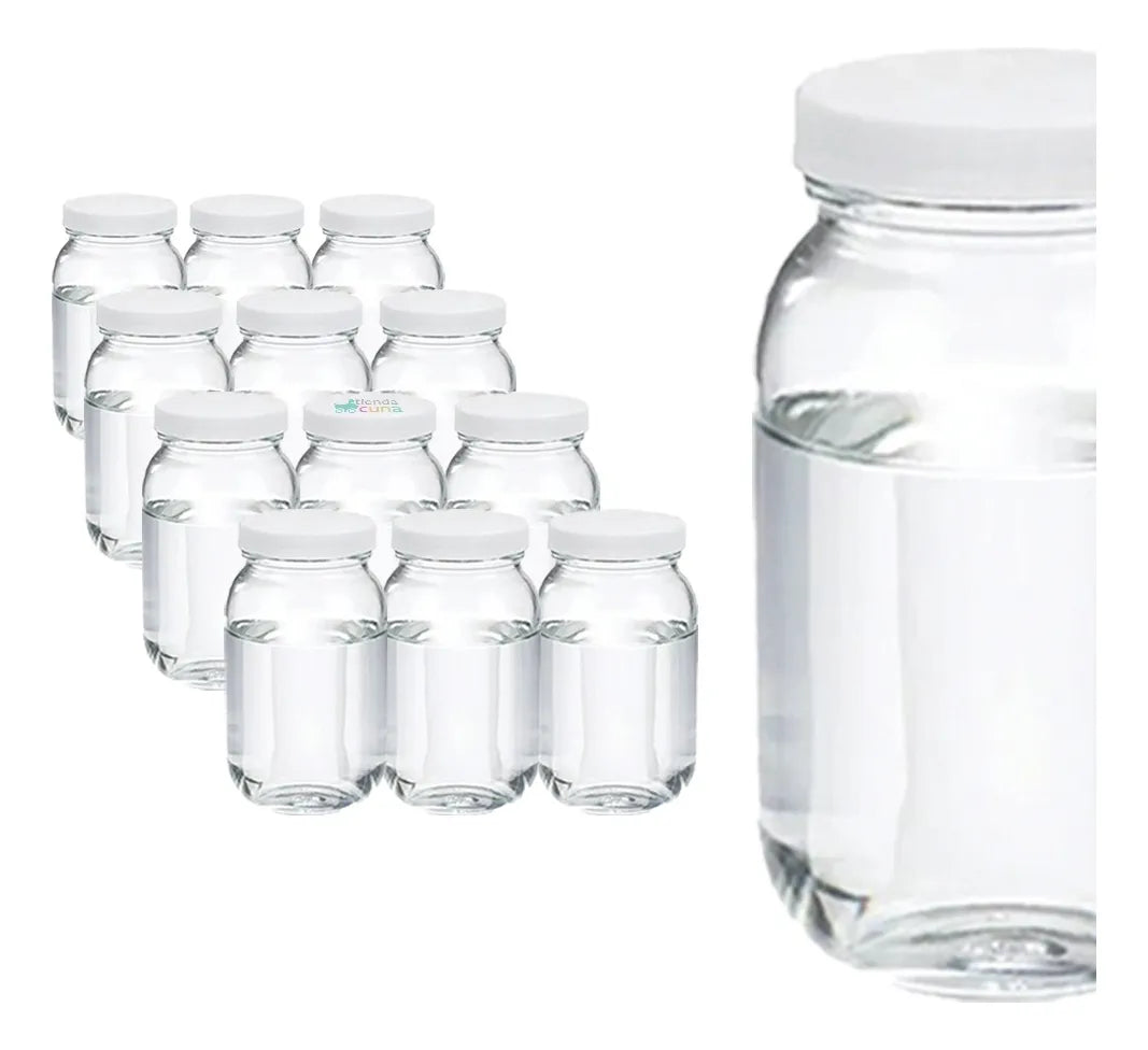 12 Frascos Envase Vidrio Almacenar Leche Materna 8 Oz