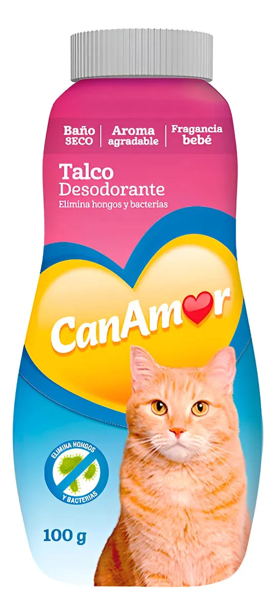 Talco Canamor Desodorante Para Gato X 100gr Aroma Bebé