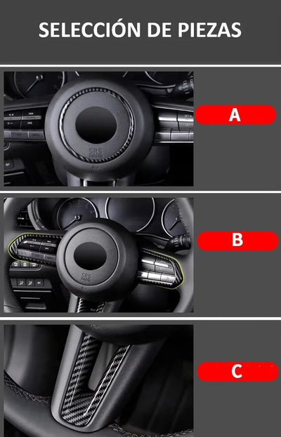 Cubierta Circular Timón Accesorios Mazda Cx30 Fibra Carbono