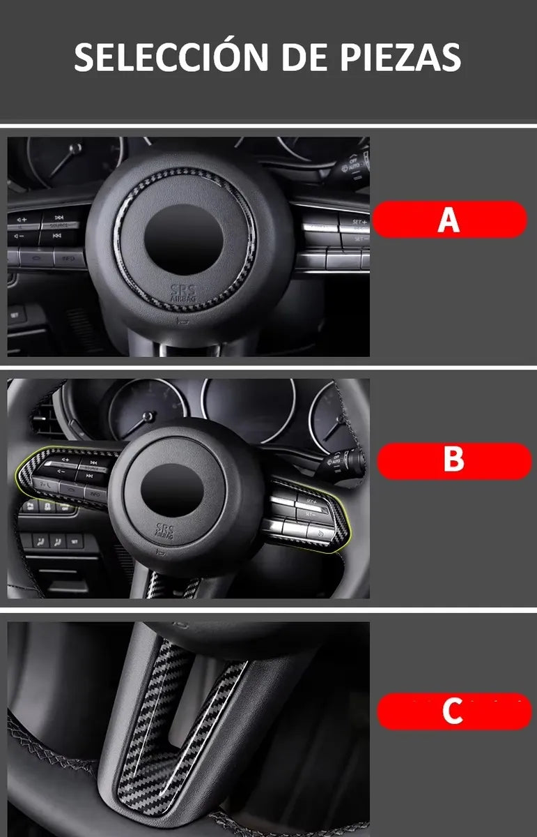 Cubierta Circular Timón Accesorios Mazda Cx30 Fibra Carbono