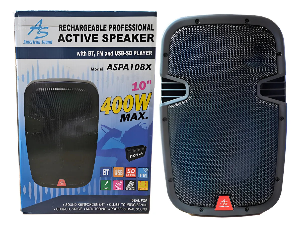 Cabina De Sonido Américan Sound 10 Pulgadas Aspa108x Negro
