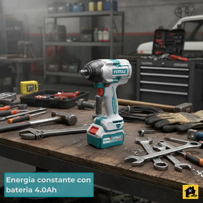 Pistola Llave De Impacto 1/2 850nm + 2 Bat + Cargador Total - Turquesa - 50 Hz/60 Hz