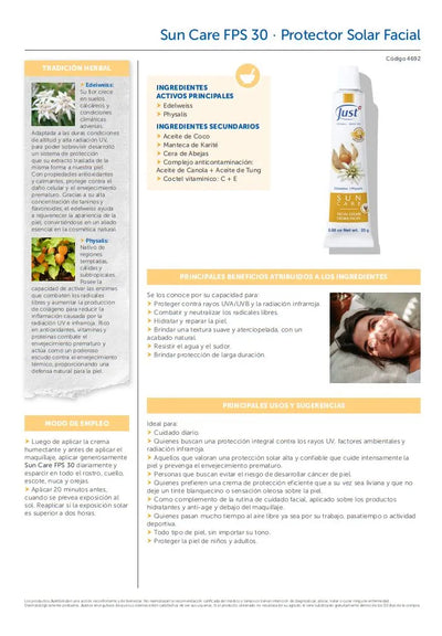 Sun Care Fps 30 Protector Solar Facial Just 25g Hidrata D0r