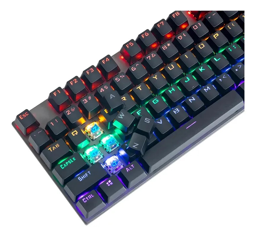 Teclado Mecánico Gamer Rgb Switch Azul K-79 Negro Inglés Internacional