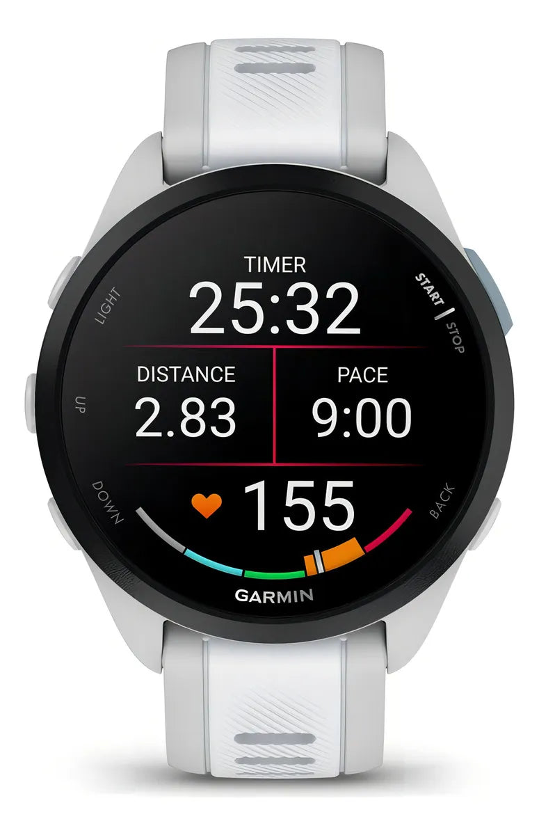 Reloj Garmin Forerunner 165 Music Amoled con bisel blanco y negro