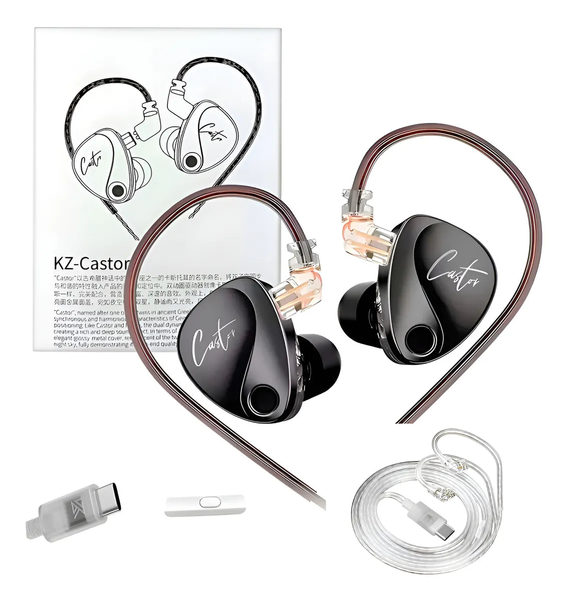 Audifonos Kz Castor Bass Tipo C Plateado