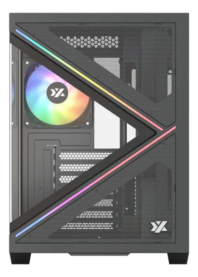 Chasis Gamer Xyz Qubex Black | Argb | Atx | 4 Fans | Type C Negro