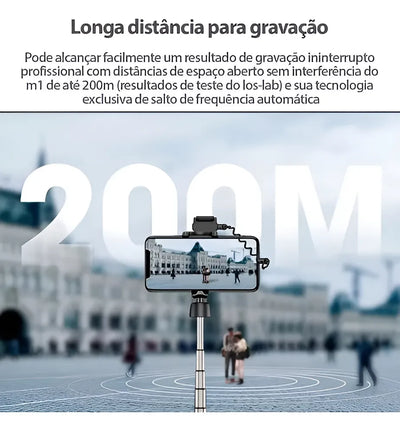 Micrófono inalámbrico Hollyland Lark M1 de doble solapa para teléfonos inteligentes de color negro