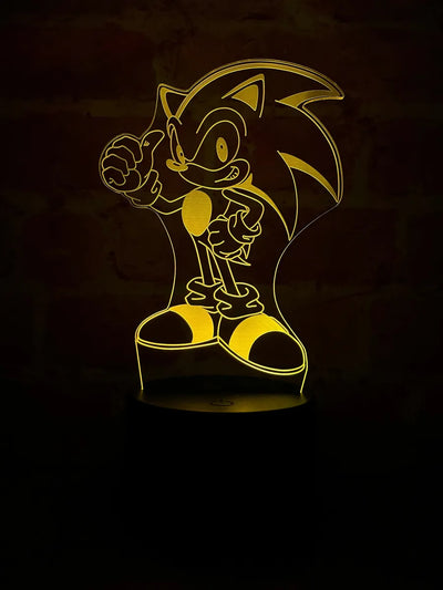 Lámpara De Noche Led Sonic Holograma Decoración Regalo Negro
