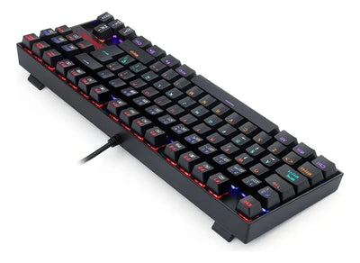Teclado Redragon Kumara QWERTY Outemu Red español España color negro con luz rainbow