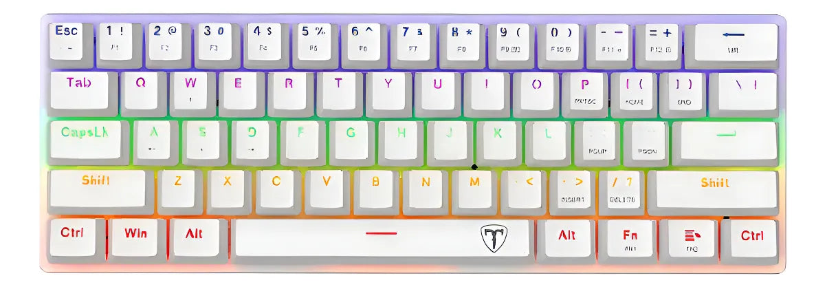 T-dagger Arena T-tgk321-w-br Sp - Blanco - Rgb Rainbow - Qwerty - Español - Switches Et Brown - 60%