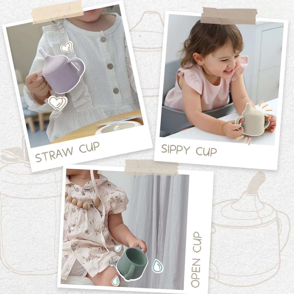 Moonkie Vasos De Silicona Para Bebes | Taza De Entrenamiento