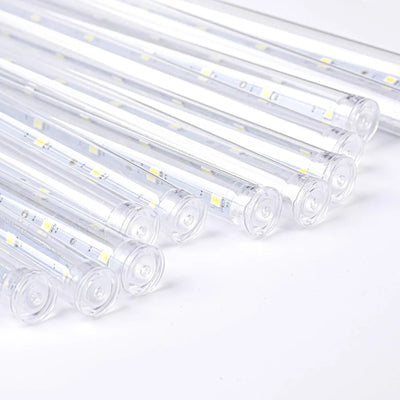 Luces Led Lagrima Meteoro X 8 Decoracion Navidad Calida Amarillo