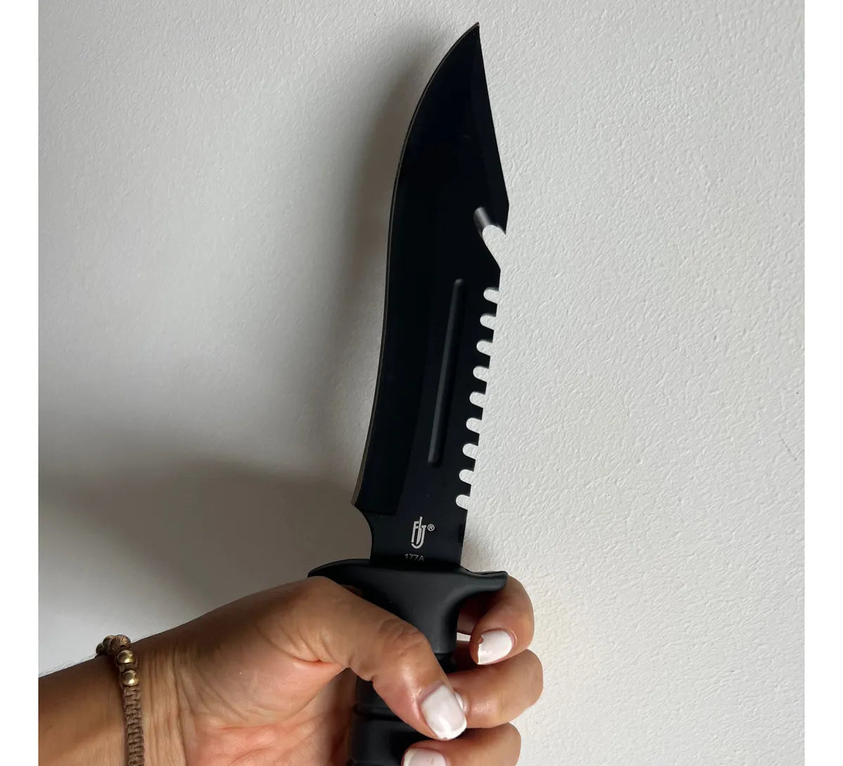 Cuchillo Táctico Camping Supervivencia Pesca + Estuche Negro