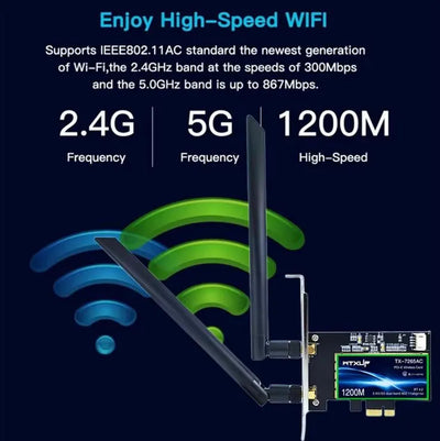 Tarjeta Pci-e Bluetooth 4.0 Wifi 1200mbps Doble Banda