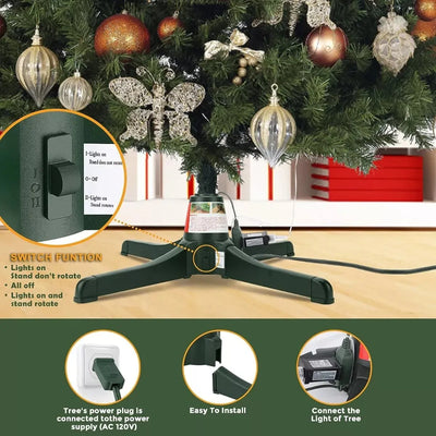 Árbol Base Giratoria Navidad Soporta Árbol Hasta 3.20 Metros Verde