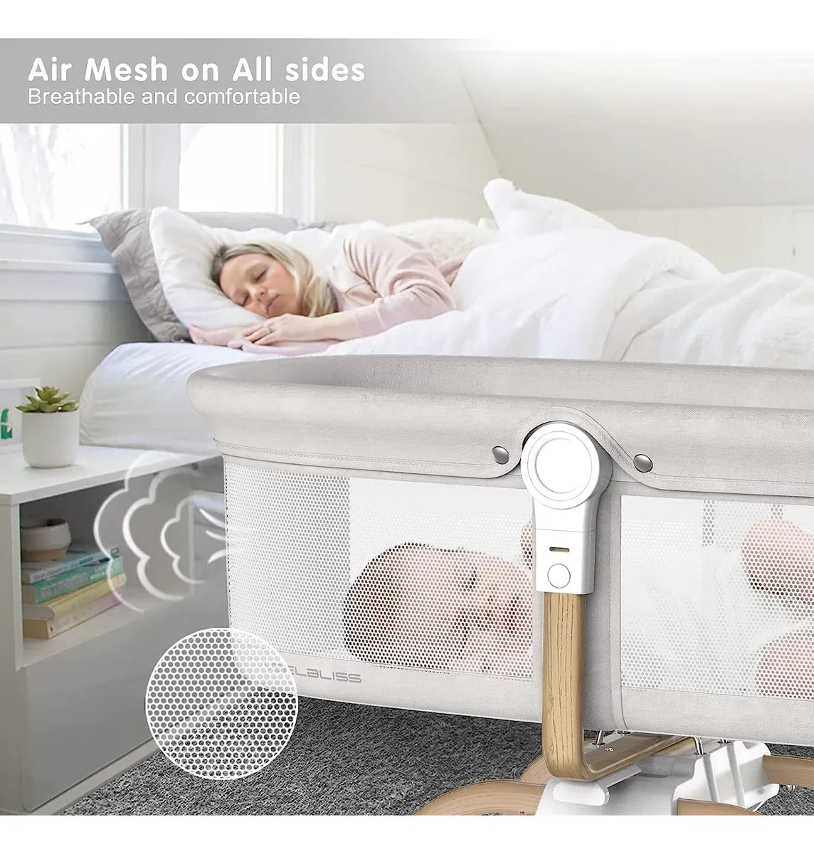Angelbliss Moises Mecedora 3 En 1 Y Cuna Para Bebe, Cuna De