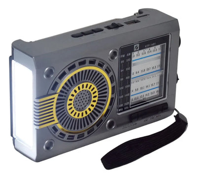 Radio Portátil 3 Bandas Retro Parlante Linterna Carga Solar Diseño