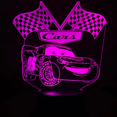 Lámpara De Noche Led Rayo Mcqueen Cars Regalo Decoración Negro