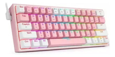 Teclado Redragon Fizz Pro K616-rgb Rosa/blanco Español Gamer Color Del Teclado Rosa Idioma Español Latinoamérica