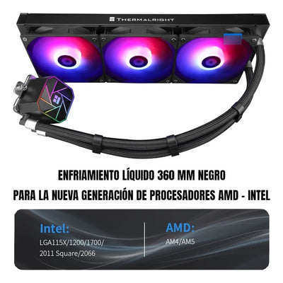 Refrigeracion Liquida Ta 360 Mm Argb Lga 1700 Am5 Am4 Negro