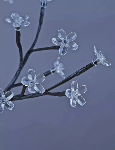 Árbol Flor 20 Led Ramal Guirnalda Pilas Iluminación Jardin Marrón