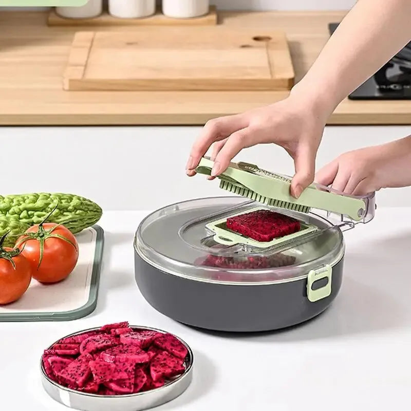 Picadora De Verduras Multifuncional Cortadora Alimentos 9en1 Color Gris1