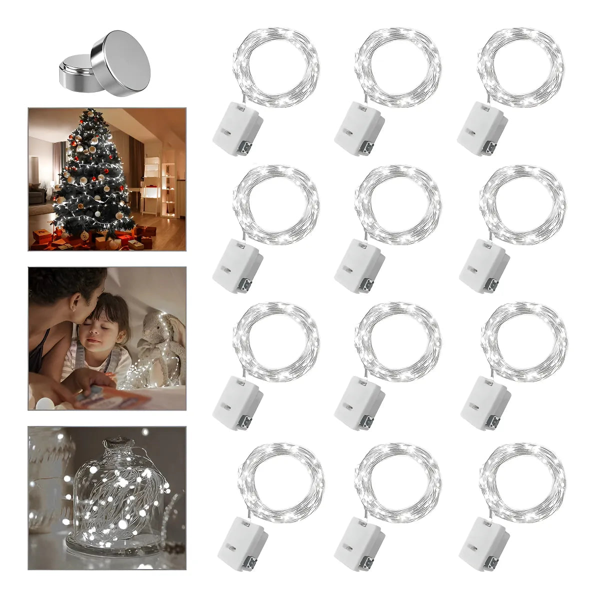 Luz Micro Led Con Pilas Alambre Hada Extensión Larga X1 Cálida