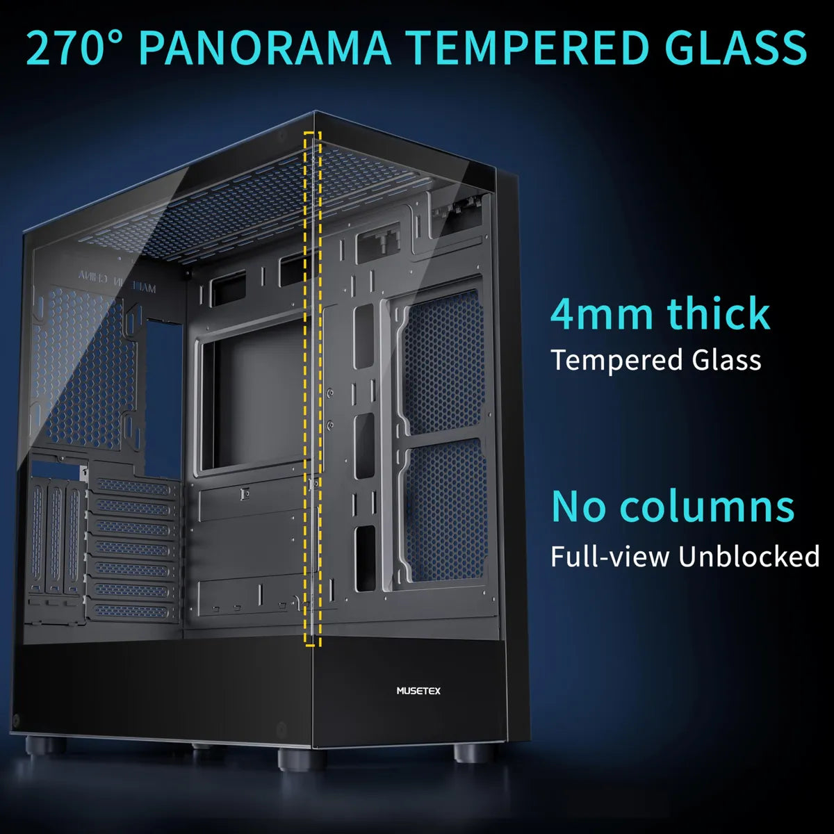 Caja De Computadora Atx Con 6 Ventiladores Argb Y Vidrio Tem