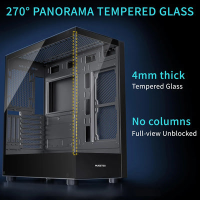 Caja De Computadora Atx Con 6 Ventiladores Argb Y Vidrio Tem