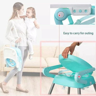 Silla Comedor Para Bebe Portátil Niños Color Niñ@s Gris