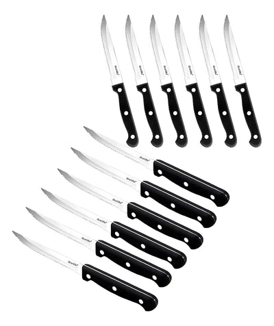 Dearithe Juego De 12 Cuchillos Serrados Para Carne Con Tripl