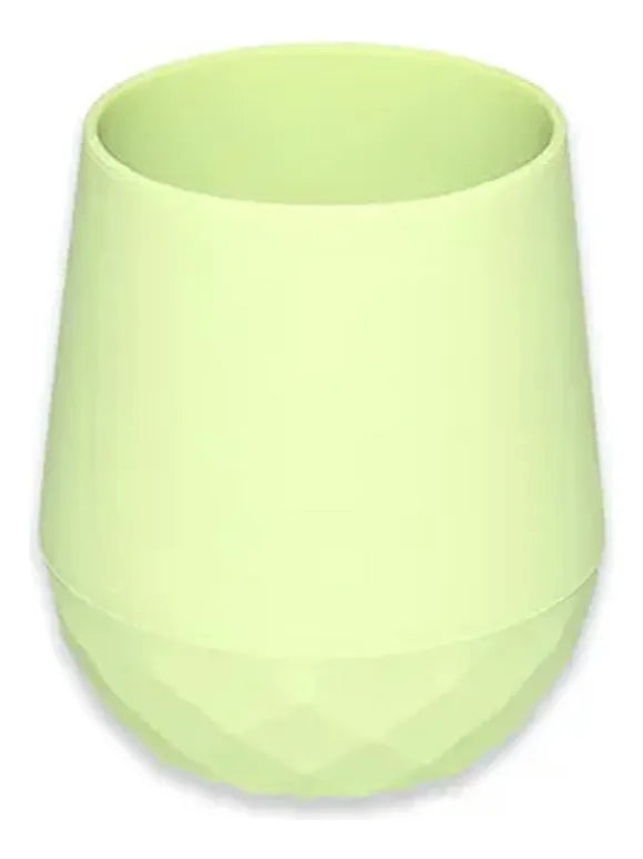Mini Cup Vaso De Silicona Vaso Entrenador Bebé Color Verde Claro Liso