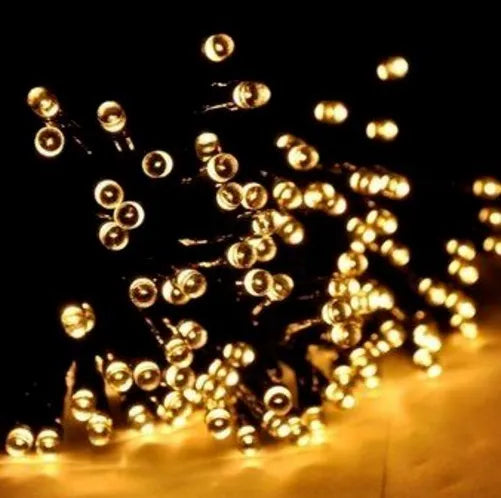 Luz Lineal Navidad Calida 7 Mts 100 Bombillos Cable Verde